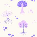 紫色植物图案矢量图