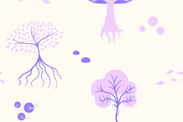 紫色植物图案矢量图