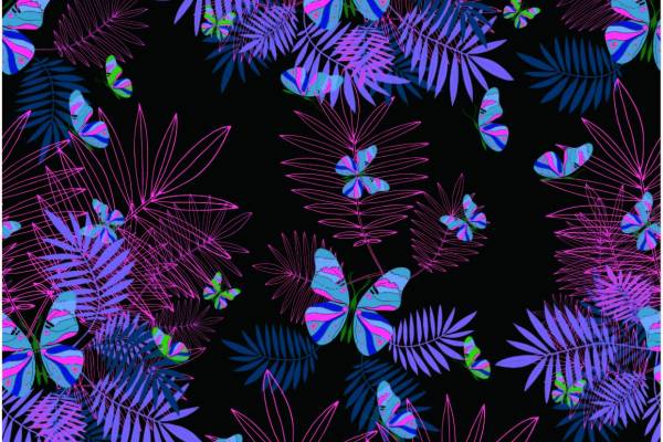 动物图案 蝴蝶 植物花卉 叶子