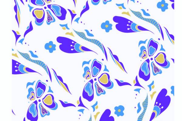 琉璃多彩印花矢量图