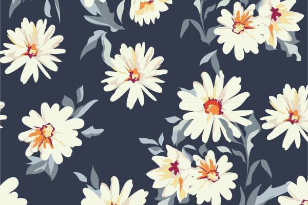 植物花卉矢量图白色花朵