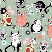 AI矢量卡通猫咪图案