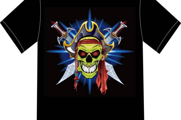 骷髅图T恤印花图图片