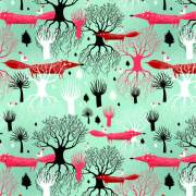 卡通图案 卡通动物 狐狸 植物花卉 树木