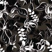 咖啡色底色植物树叶印花矢量图