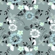 灰色淡雅植物花朵数码印花矢量图