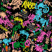 新款多彩字母拼接涂鸦纺织水印数码印花矢量图金昌分色源文件