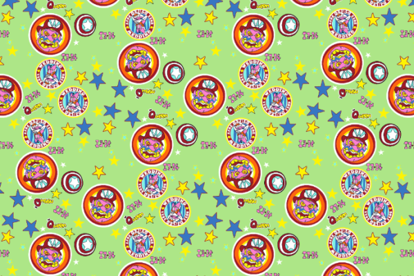 卡通五角星圆形图案拼接矢量图纺织水印数码印花金昌分色稿源文件