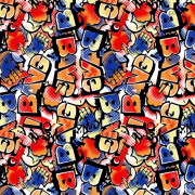 新款多彩纺织字母拼接印花矢量图 金昌格式分色稿源文件