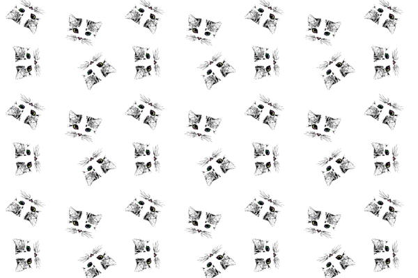 纺织面料矢量图猫咪图案花型金昌分色稿