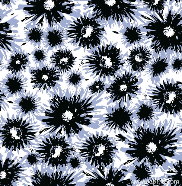 纺织面料水印数码印花矢量图菊花涂鸦图案金昌分色稿源文件a2717