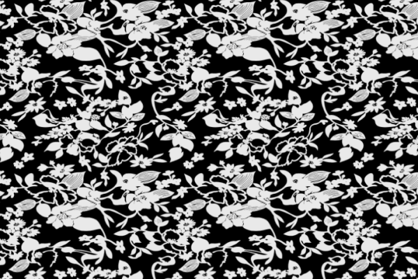 黑白植物花卉印花矢量图金昌分色稿A2740-2