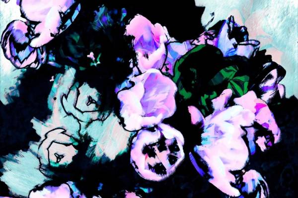 服装面料印花矢量图玫瑰花涂鸦装饰印花花型