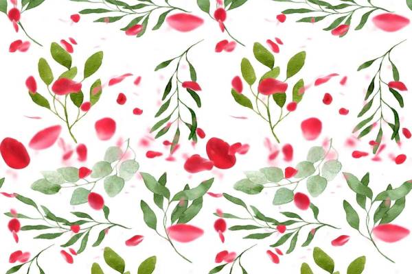 植物花卉矢量图树叶绿叶图案纺织面料印花矢量图