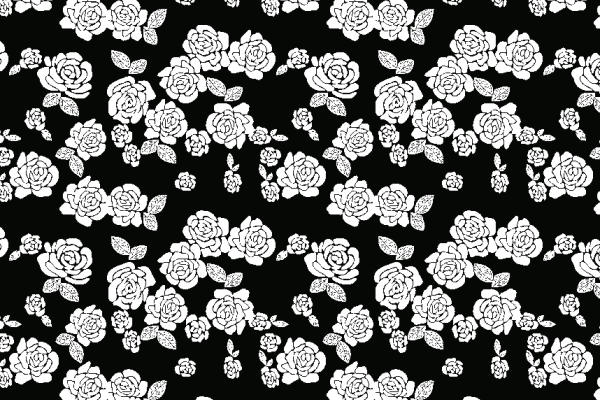 纺织面料印花花型黑白玫瑰花矢量图水印数码印花金昌格式源文件A2782-3