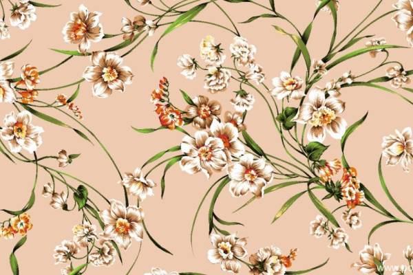 植物花卉矢量图藤条手绘花型纺织面料印花源文件