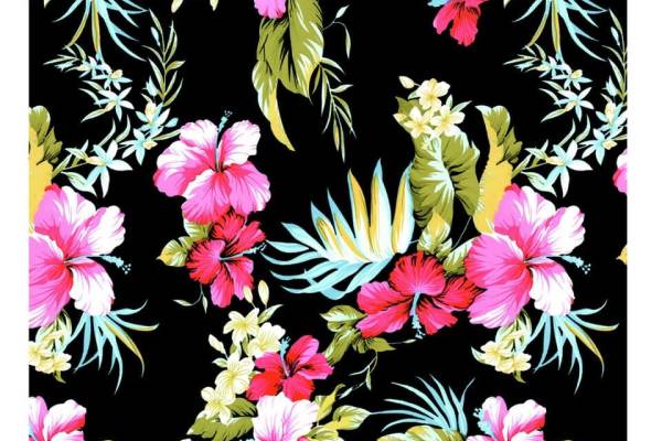 植物花卉矢量图纺织面料数码印花花型杜鹃花花纹图案