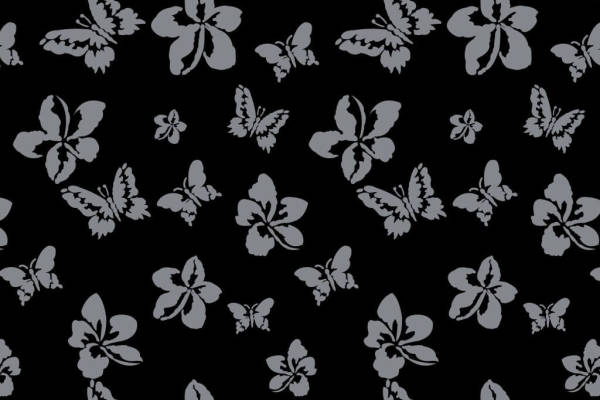 数码印花花型矢量图植物叶子蝴蝶花型图案