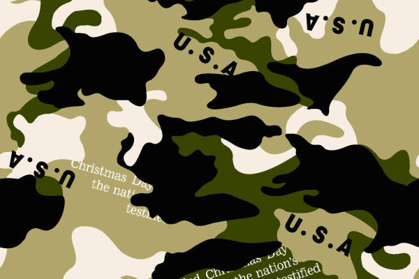 纺织面料印花图案童装迷彩字母花型矢量图