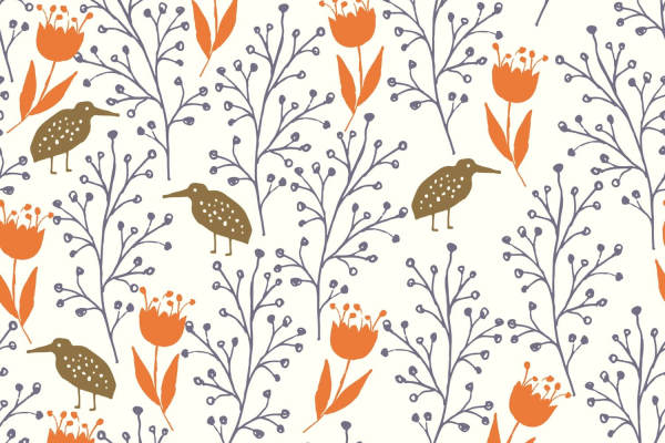 植物花卉鸟类矢量图印花花型图案