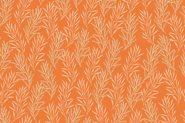 橙色背景花卉矢量图服装纺织数码印花图案