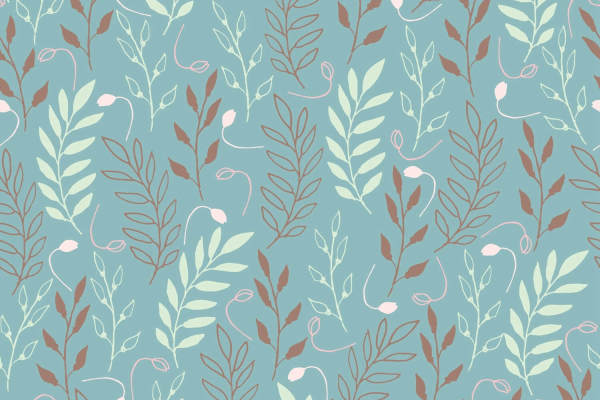 文艺淡湖蓝色印花矢量图面料数码印花花型