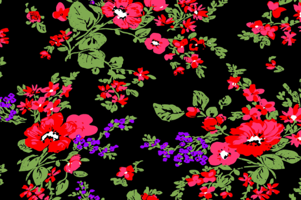 红色花朵矢量图纺织面料印花花型金昌分色稿a2850