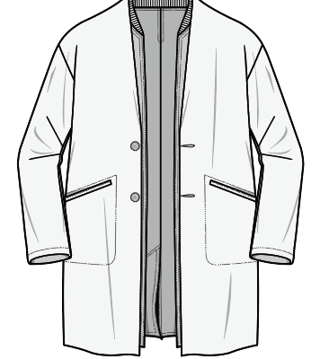 男士风衣服装设计矢量图手稿中式风