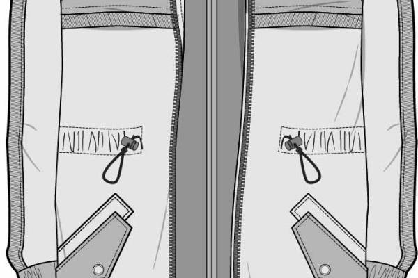 男士长款风衣服装设计矢量图