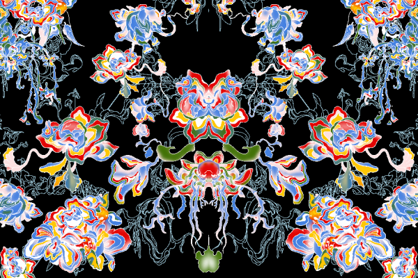 多彩花型矢量图纺织面料水印数码印花花型金昌矢量图