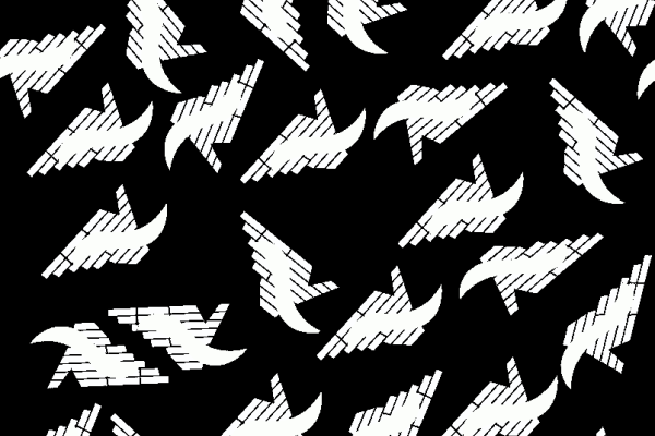 黑白几何矢量图纺织面料水印数码印花花型