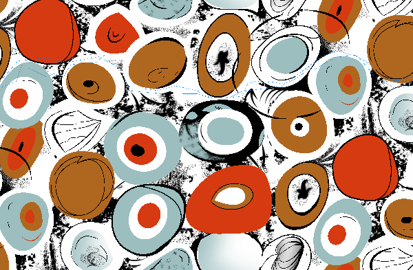 多彩几何花型拼接矢量图圆形花纹纺织面料水印数码印花金昌文件