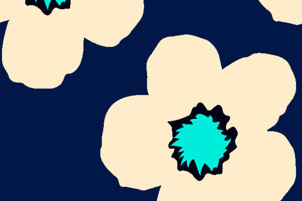 几何花卉矢量图蓝色底纹花型纺织面料水印数码印花金昌花型