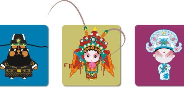 卡通京剧图案烫图印花花型裁片人物印花