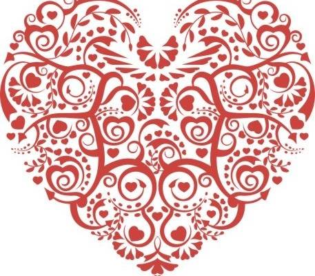 几何花型心形花纹裁片印花烫图印花花型矢量图