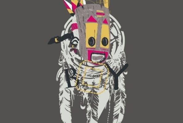 印第安风格矢量图字母拼接裁片烫图印花花型