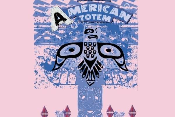 卡通字母鹰形图案裁片烫图矢量图