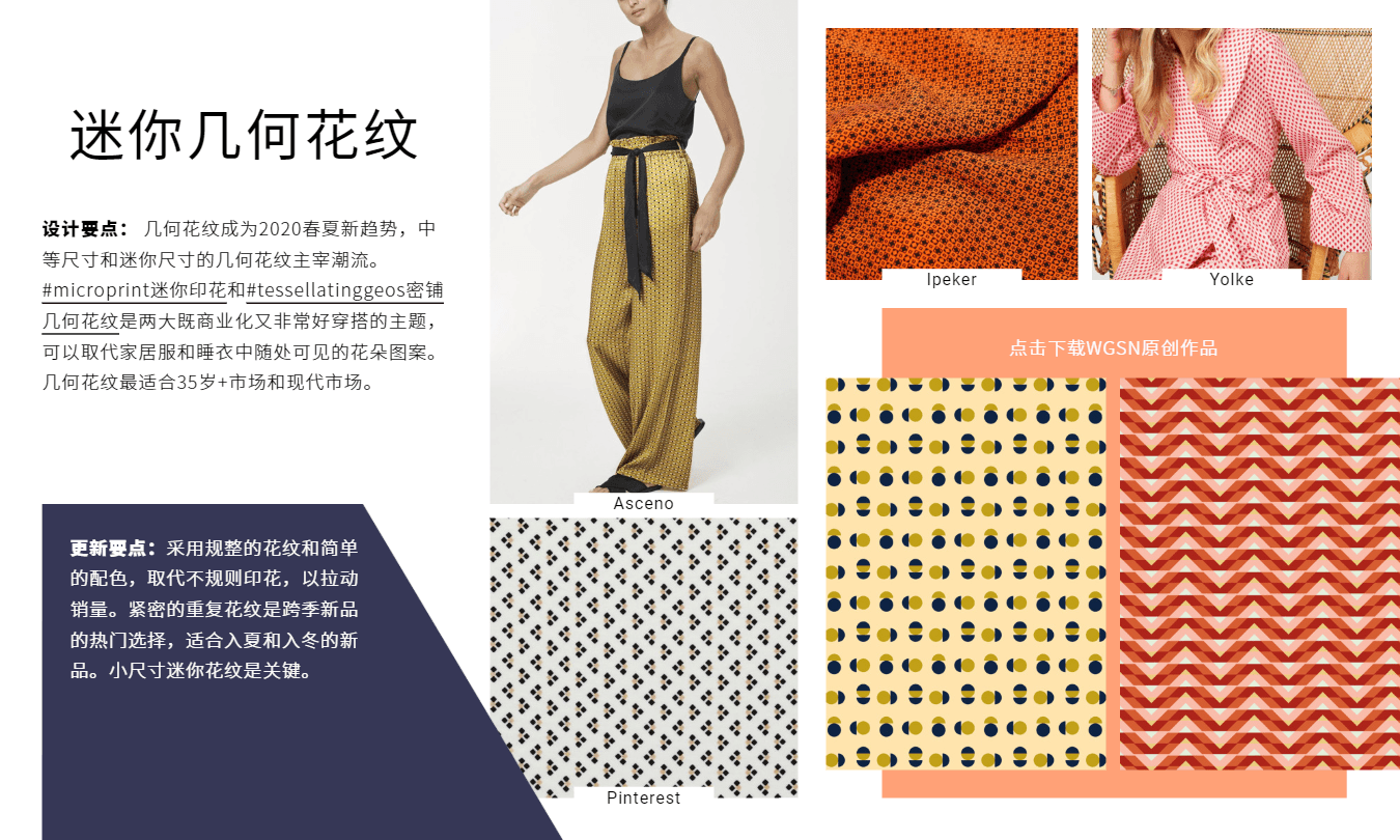 2020年春夏女装关键印花 & 图案：内衣 & 睡衣