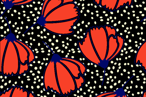 几何圆点花朵拼接矢量图纺织面料水印数码印花金昌花型