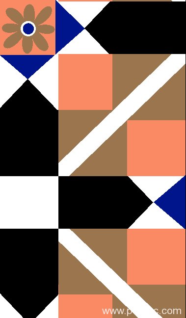 正方体几何小花朵矢量图纺织面料水印数码印花金昌花型