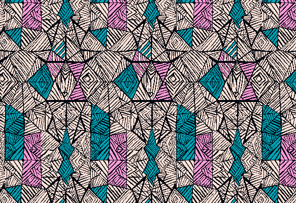 粉色线条几何拼接矢量图纺织面料水印数码印花金昌花型