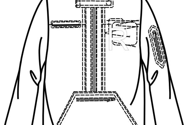 连帽外套设计拉链装饰字母印花卫衣设计手稿