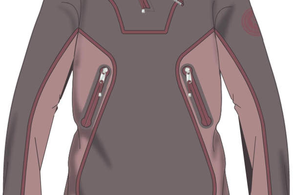 卫衣设计手稿圆领拉链装饰服装设计手稿