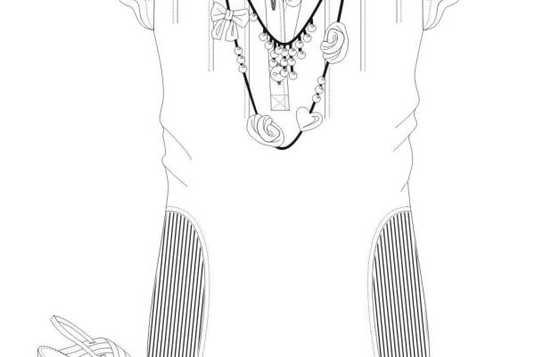 女装上衣无袖小衬衫服装设计手稿