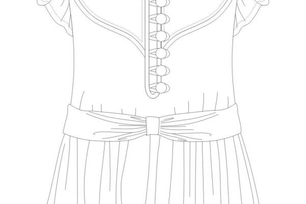 女装设计无袖短裙设计矢量图服装设计手稿