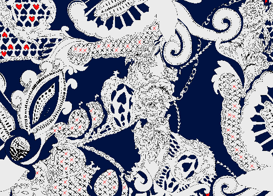 几何印花拼接矢量图链子花型纺织面料水印数码印花金昌分色稿