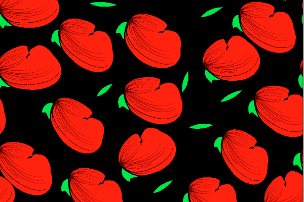 纺织面料金昌印花花型红色花瓣花型