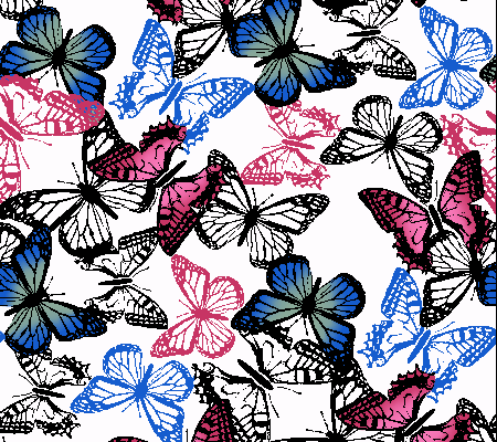 蝴蝶拼接矢量图纺织面料水印数码印花金昌图片