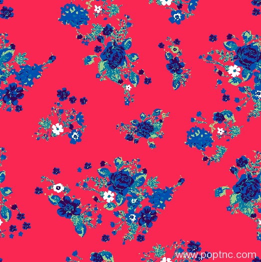 植物印花矢量图玫瑰花图案纺织面料水印数码印花金昌花型