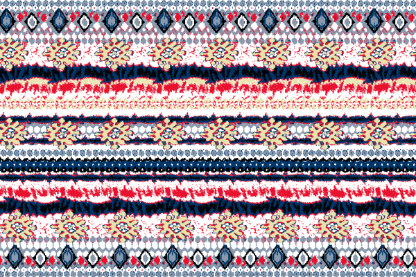 几何复古民族风花朵印花矢量图纺织面料水印数码印花金昌花型